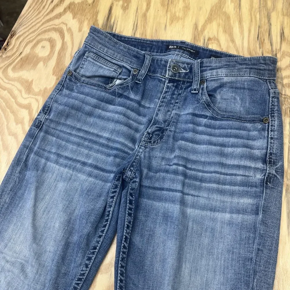 BKE Buckle Jeans Jake Straight Mens 32x32 Blue Denim Stretch Cowboy Casual